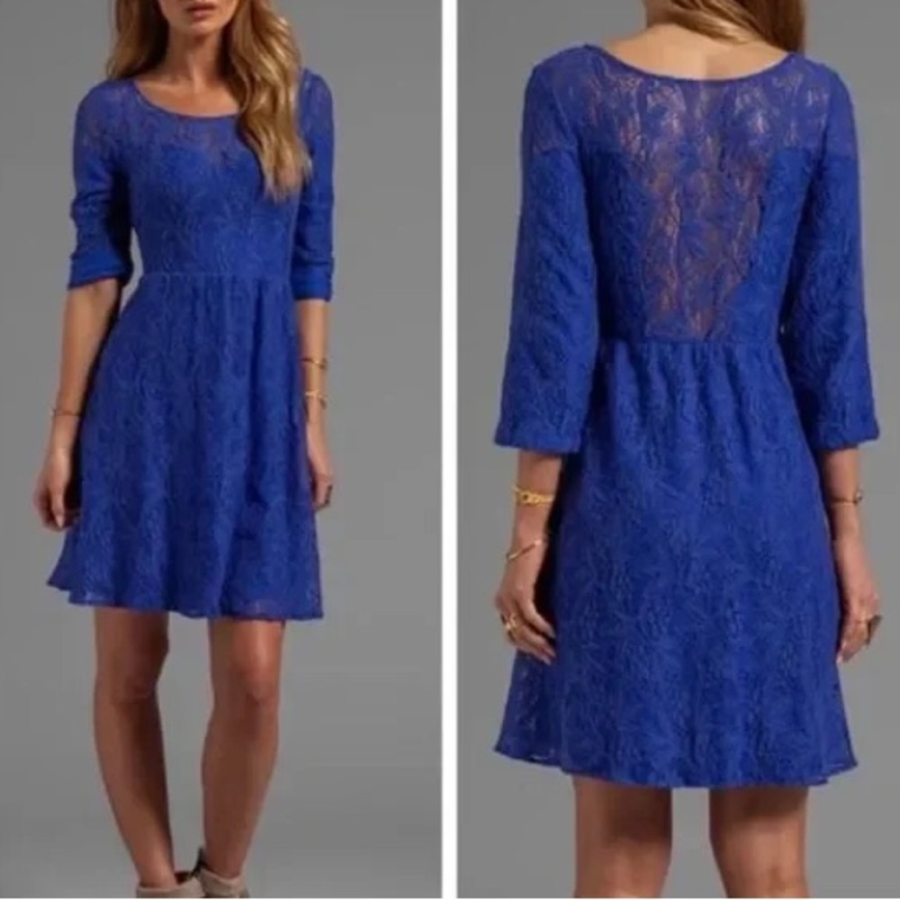 Free People Elegant shake it up" Blue Lace Dress Size XS